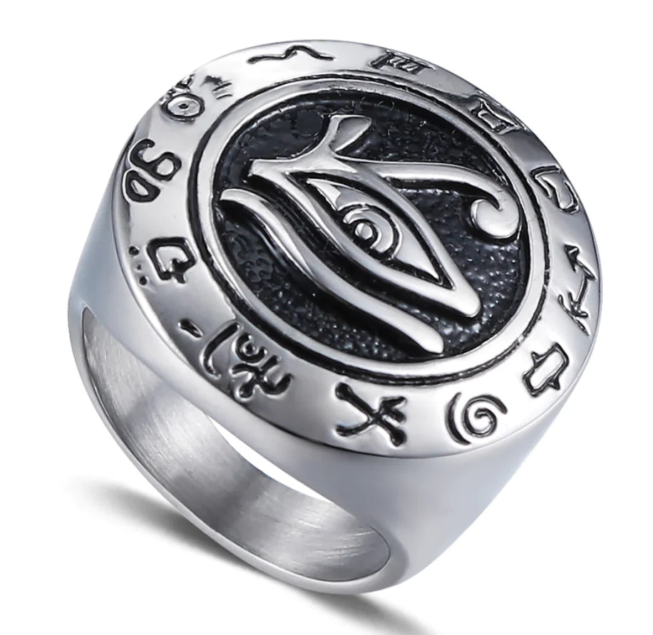 Horus Eye Ring - Vintage Men's Stainless Steel Ring