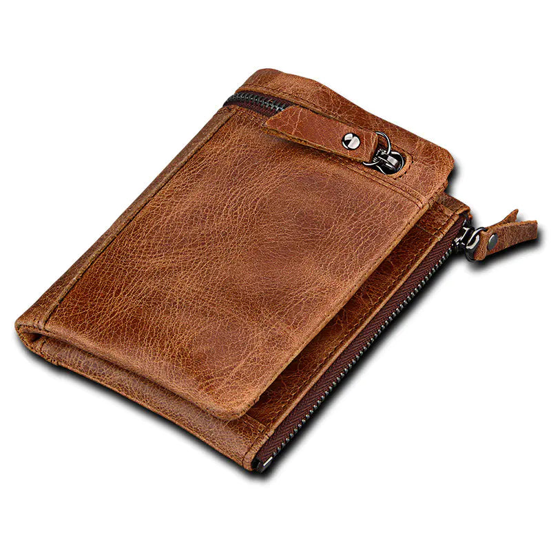 Genuine Leather Men's Wallet - Short Wallet Design