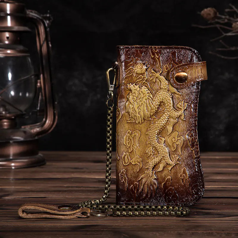 Genuine Leather Dragon-Tiger Wallet
