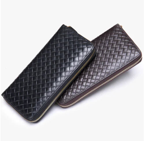 Men's Casual Fashion Genuine Leather Woven Wallet