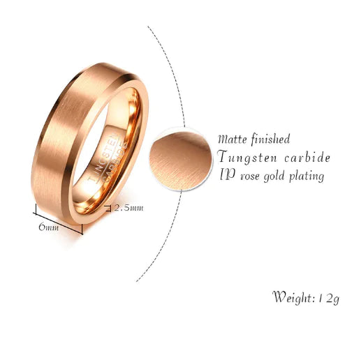 Rose Gold Engagement Ring with Zircon Stone (Couple's Ring)
