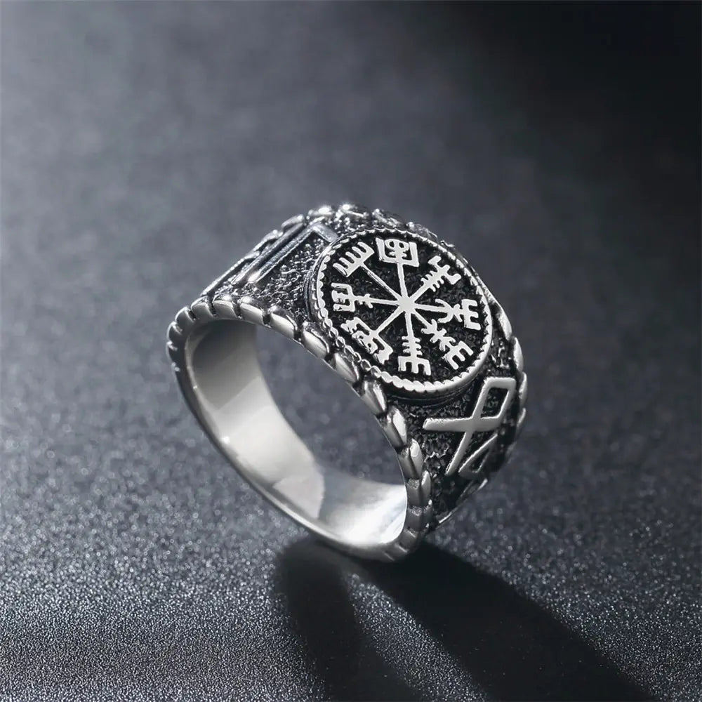 Vintage Nordic Viking Titanium Steel Men's Ring