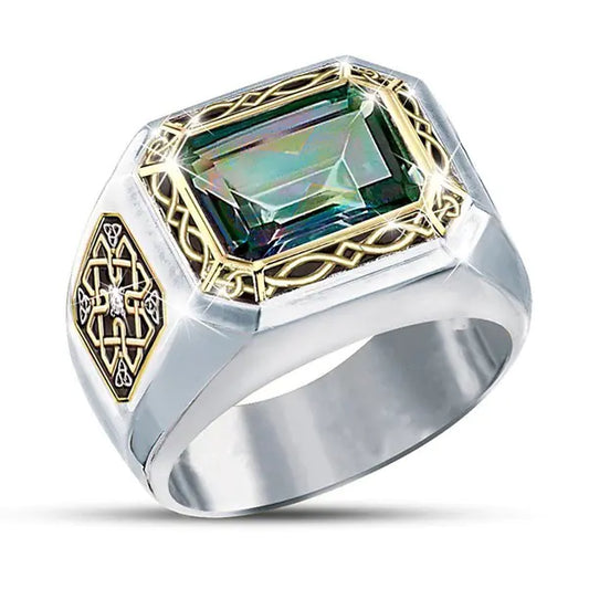 Stylish Square Gemstone Men's Ring
