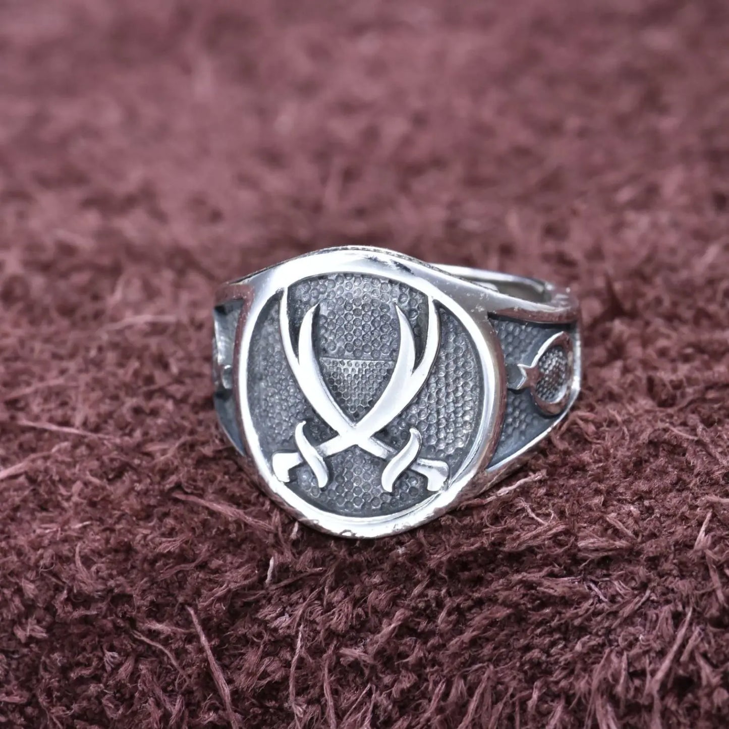 Retro Double Knife Adjustable Men's Ring