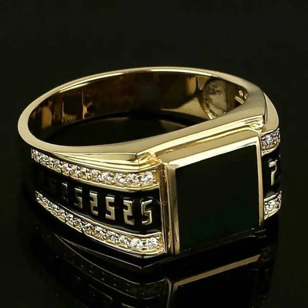 Men's Simple Rhinestone Versatile Ring