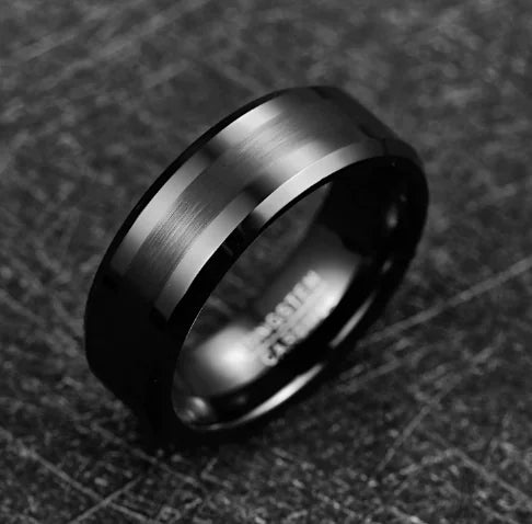Men's Black Tungsten Ring