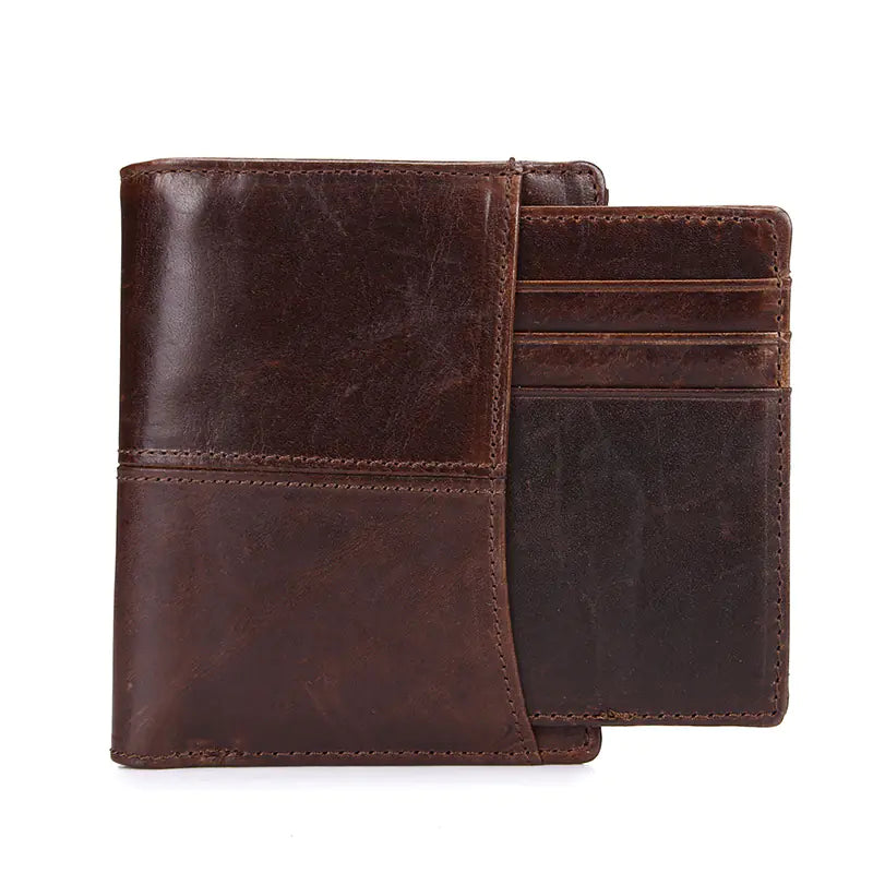 Men's Leather Wallet - Vintage Short Wallet