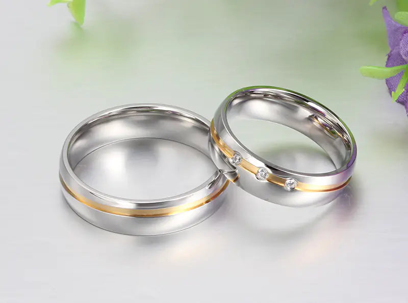 Couple's Ring, Electroplated Micro-Paved Diamond Ring