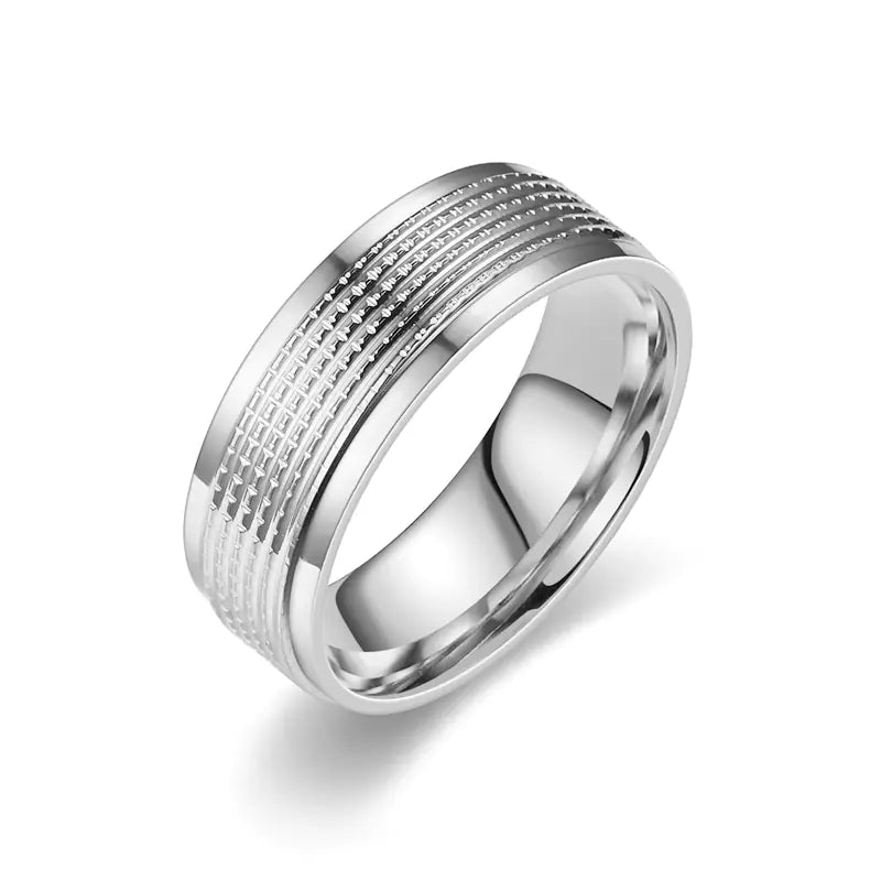 Titanium Steel Men's Ring - Fashionable Couple Jewelry