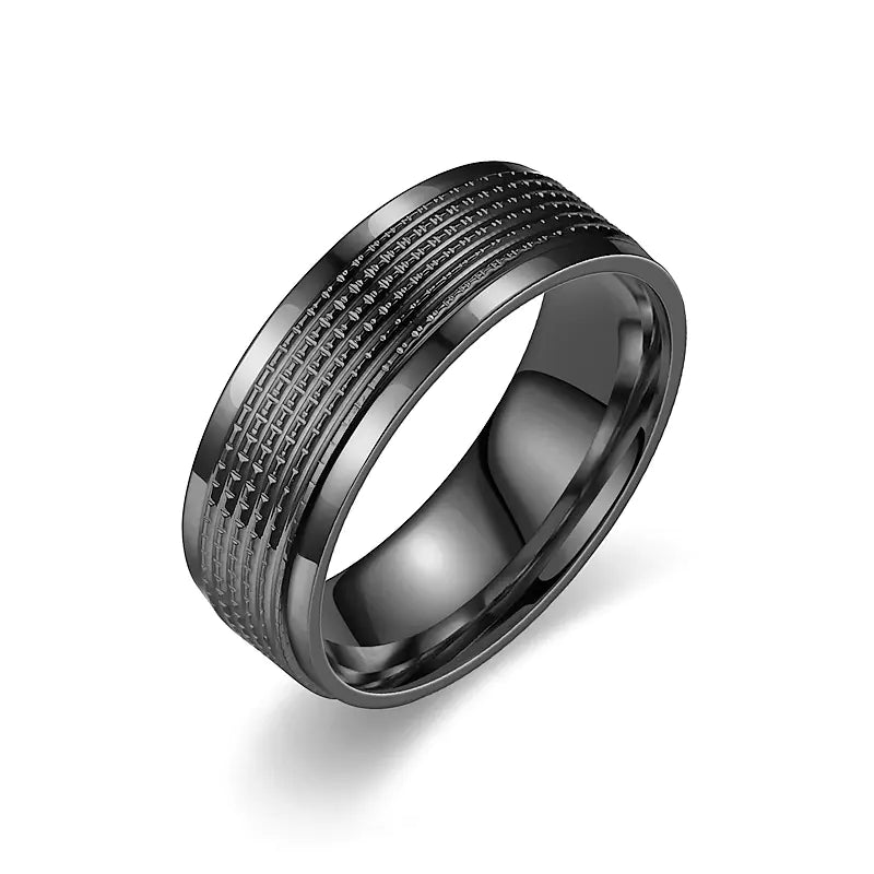 Titanium Steel Men's Ring - Fashionable Couple Jewelry