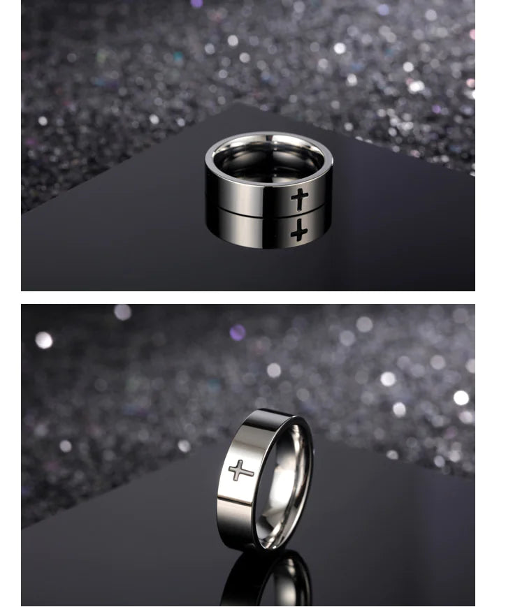 Titanium Steel Cross Ring