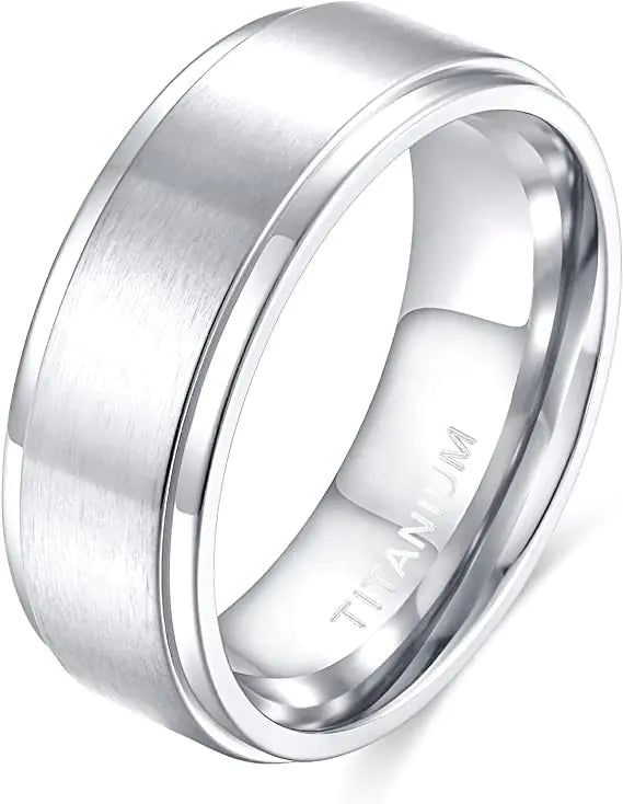 Wide Titanium Step Ring