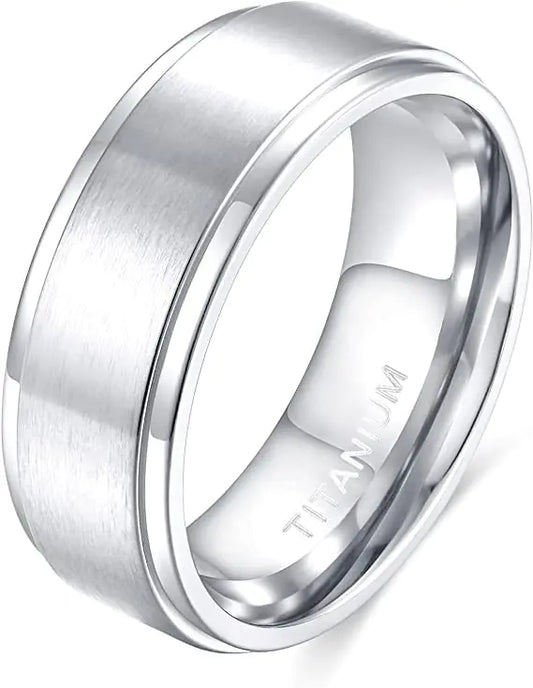 Wide Titanium Step Ring