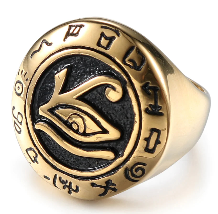 Horus Eye Ring - Vintage Men's Stainless Steel Ring