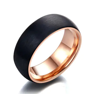 Brushed Titanium Steel Ring, Stainless Steel Ring