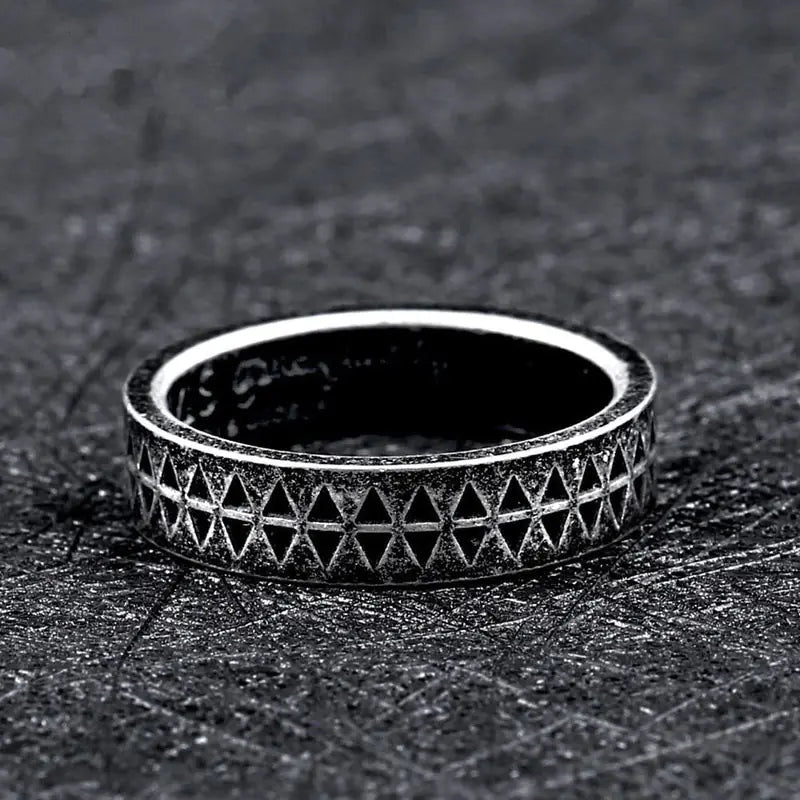 Zigzag Tattoo Totem Ring