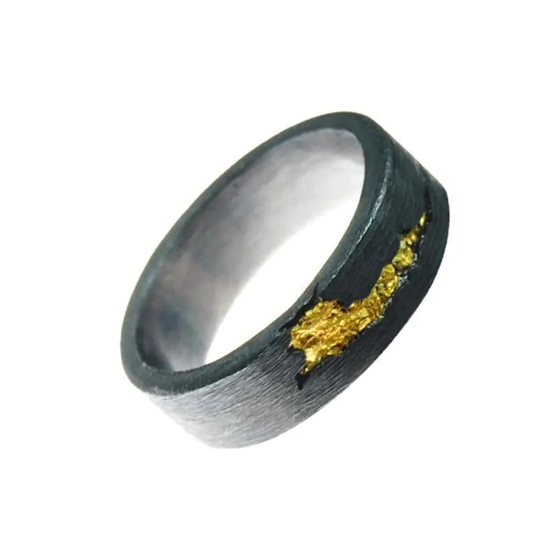 Black Gold Men's Single Drawing Ring