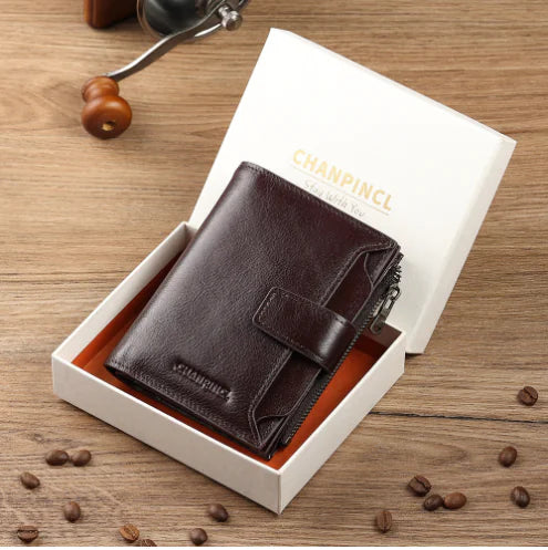 Genuine Leather Men's Wallet - Multi-functional Card Holder