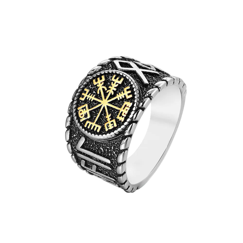 Vintage Nordic Viking Titanium Steel Men's Ring