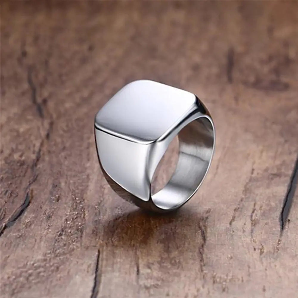 Stylish Black Smooth Men's Ring in 4 Colors