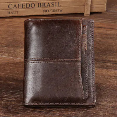 Men's Leather Wallet - Vintage Short Wallet