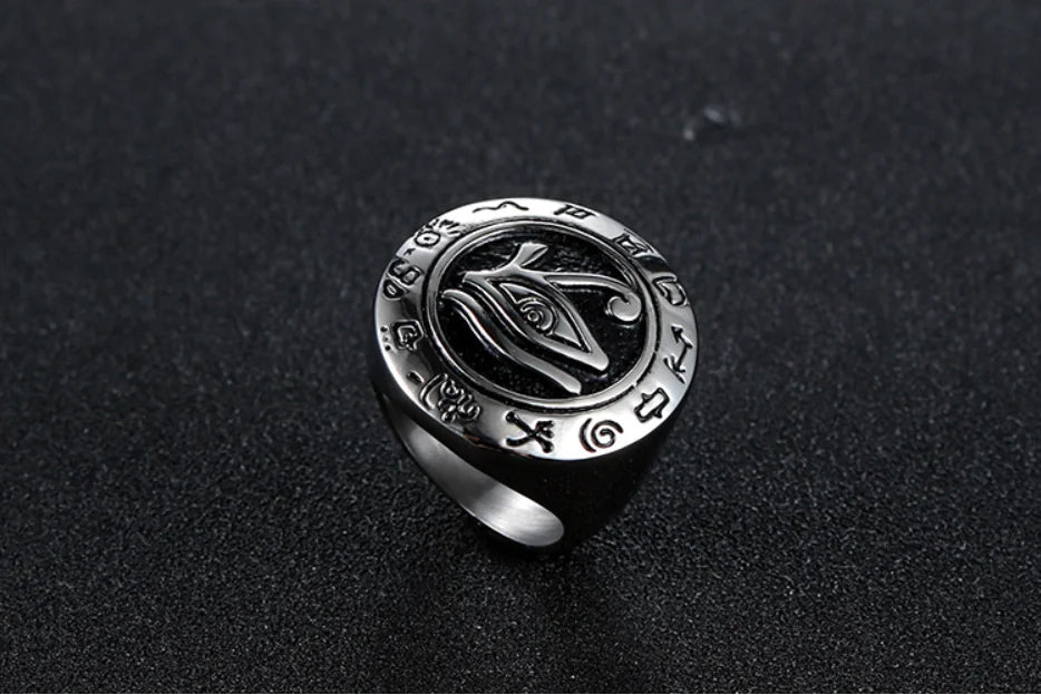 Horus Eye Ring - Vintage Men's Stainless Steel Ring