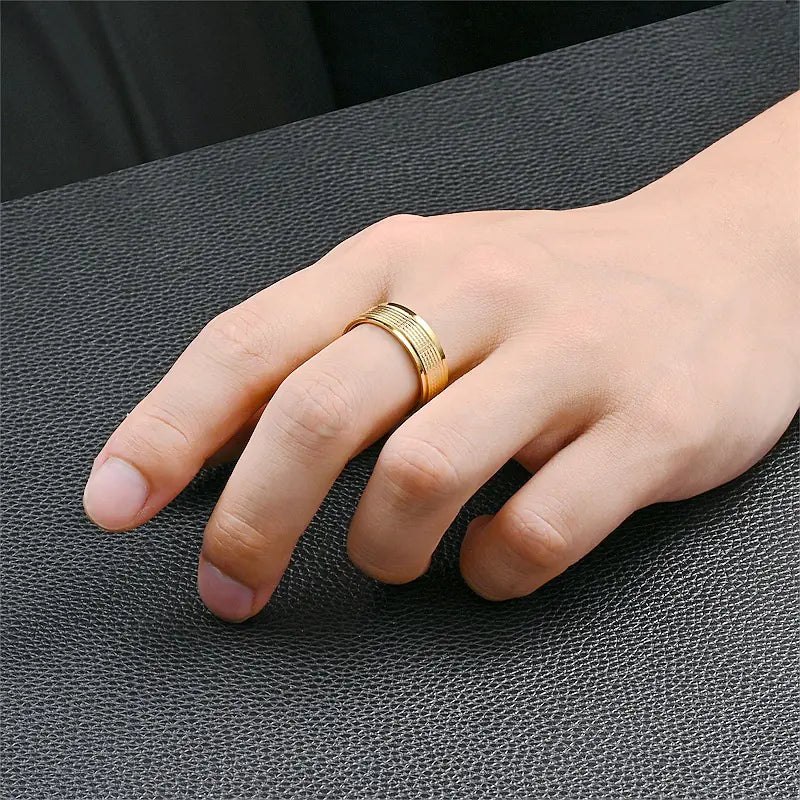Titanium Steel Men's Ring - Fashionable Couple Jewelry