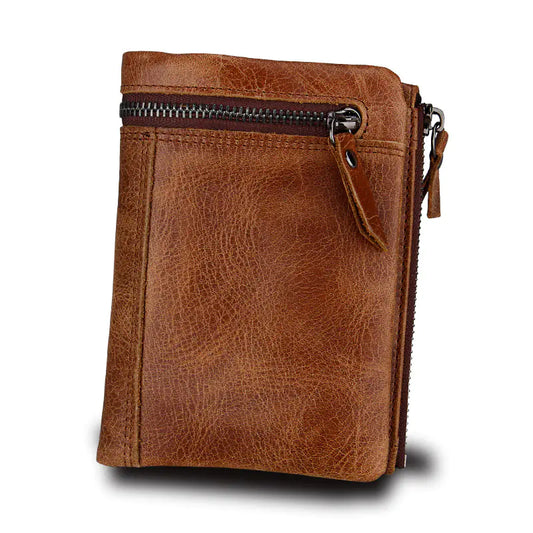 Genuine Leather Men's Wallet - Short Wallet Design
