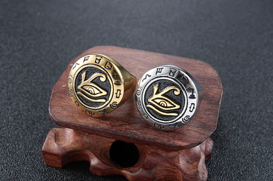 Horus Eye Ring - Vintage Men's Stainless Steel Ring