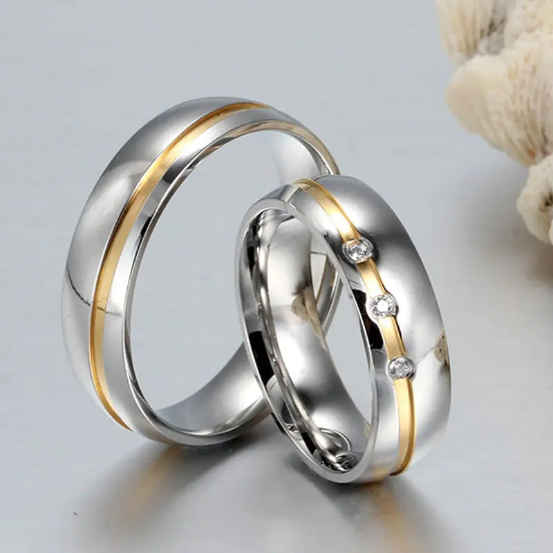 Couple's Ring, Electroplated Micro-Paved Diamond Ring