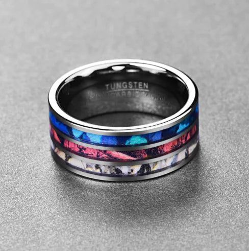 Colorful Tungsten Carbide Ring, 10MM Men's Fashion Ring