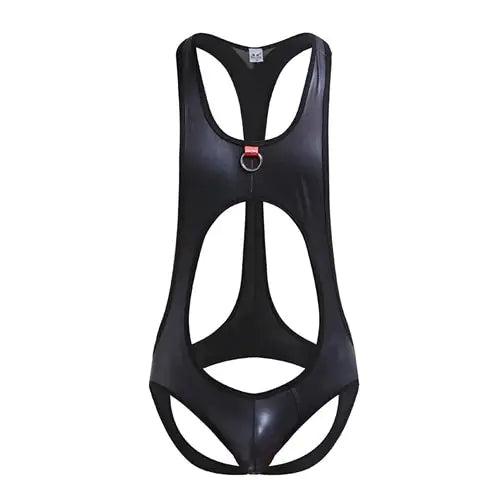 Leather Strap Wrestling Outfit with Men's Underwear