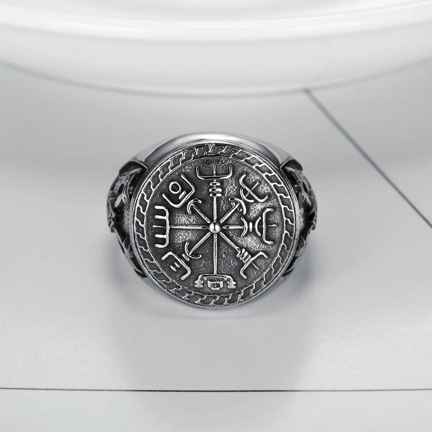 Vintage Viking Totem Ring - Stainless Steel Men's Ring