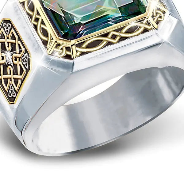 Stylish Square Gemstone Men's Ring