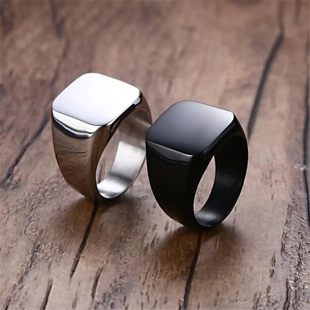 Stylish Black Smooth Men's Ring in 4 Colors