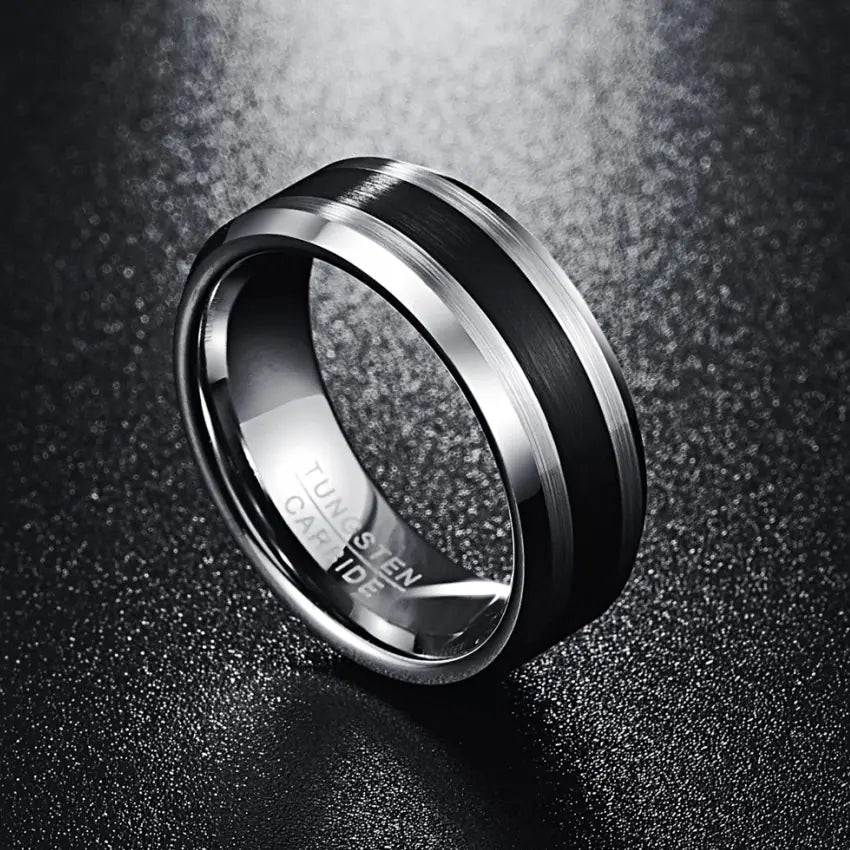 Brushed Black Fashionable Men's Ring