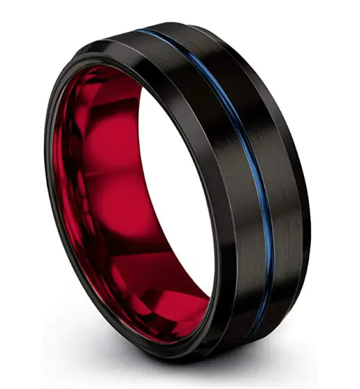 Men's Brushed Polished Titanium Steel Ring