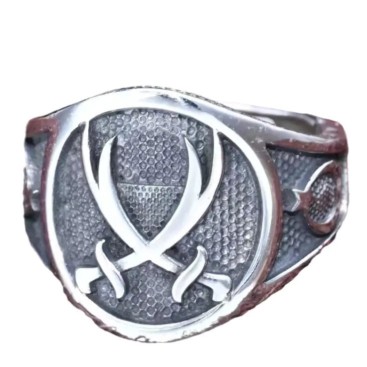 Retro Double Knife Adjustable Men's Ring