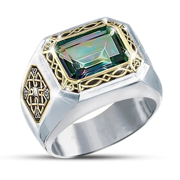 Stylish Square Gemstone Men's Ring