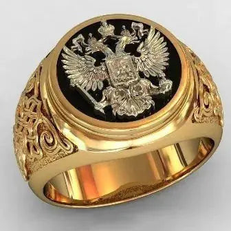 Luxury Russian Badge Men's Ring