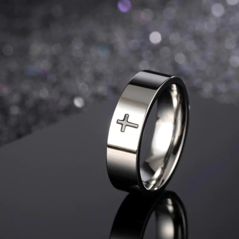Titanium Steel Cross Ring