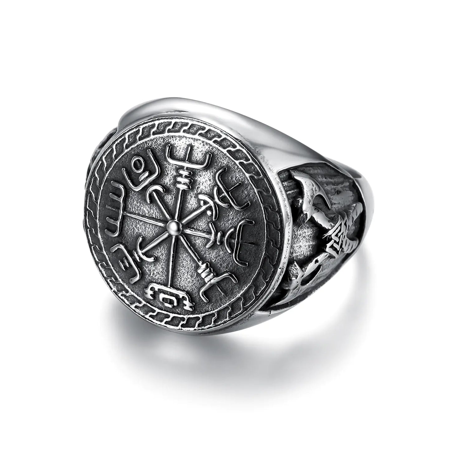 Vintage Viking Totem Ring - Stainless Steel Men's Ring