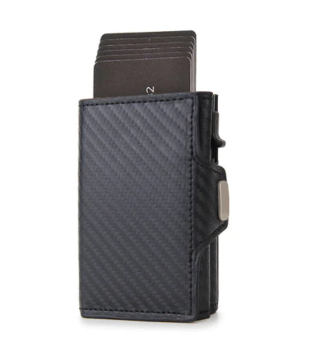 Slim Carbon Fiber Men's Wallet with Coin Pocket and ID Case