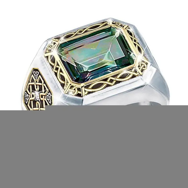 Stylish Square Gemstone Men's Ring