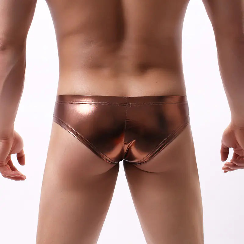 Gold-Printed Low-Rise High-Stretch Men's Underwear