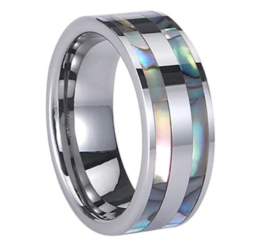 Wugang Shell Ring - Men's Decorative Ring with Shell Inlay
