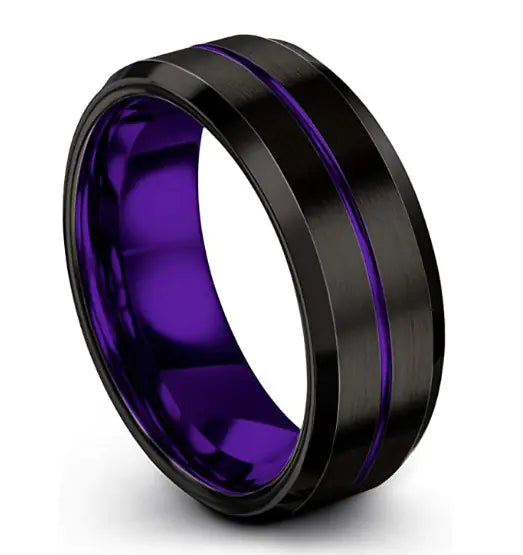 Men's Brushed Polished Titanium Steel Ring