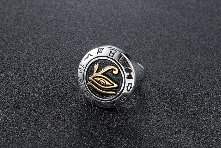 Horus Eye Ring - Vintage Men's Stainless Steel Ring