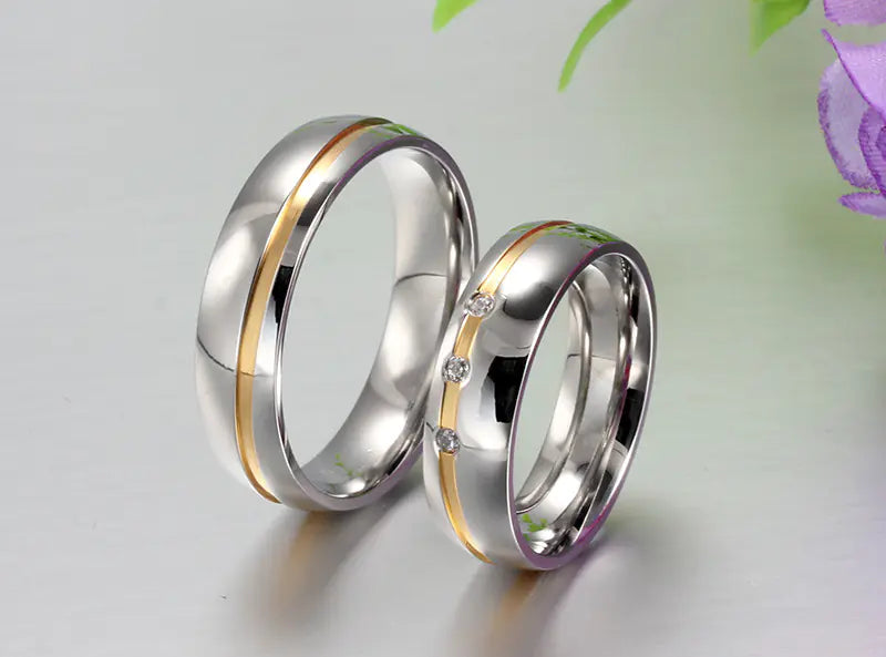 Couple's Ring, Electroplated Micro-Paved Diamond Ring
