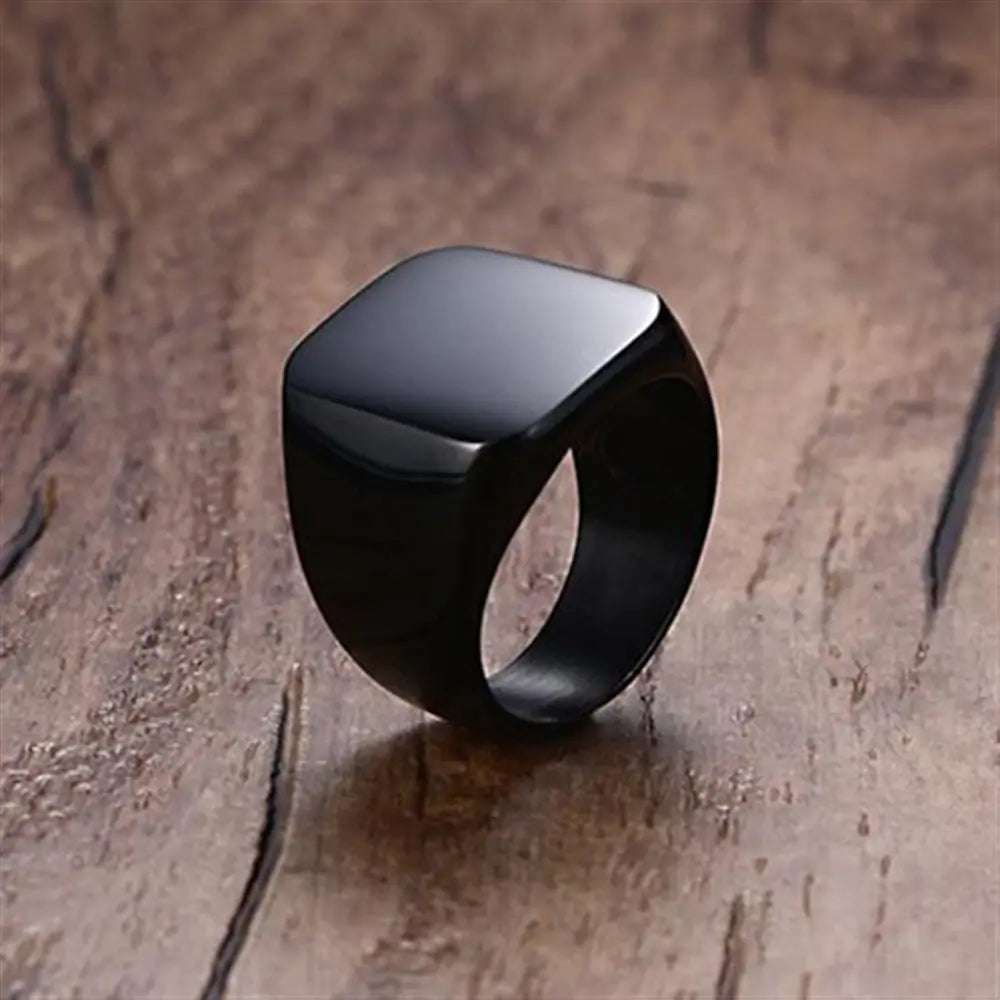 Stylish Black Smooth Men's Ring in 4 Colors